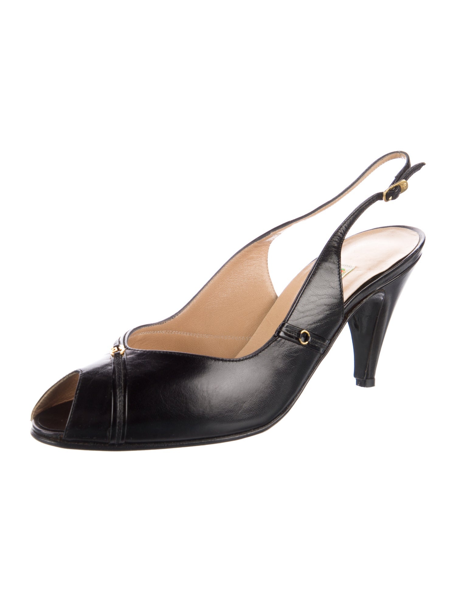 Gucci Vintage Interlocking G Logo Slingback Pumps